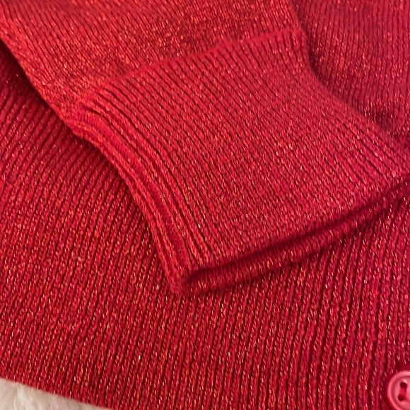 Crewcuts J. Crew kids red metallic size 12 new sweater NWOT - Picture 5 of 7